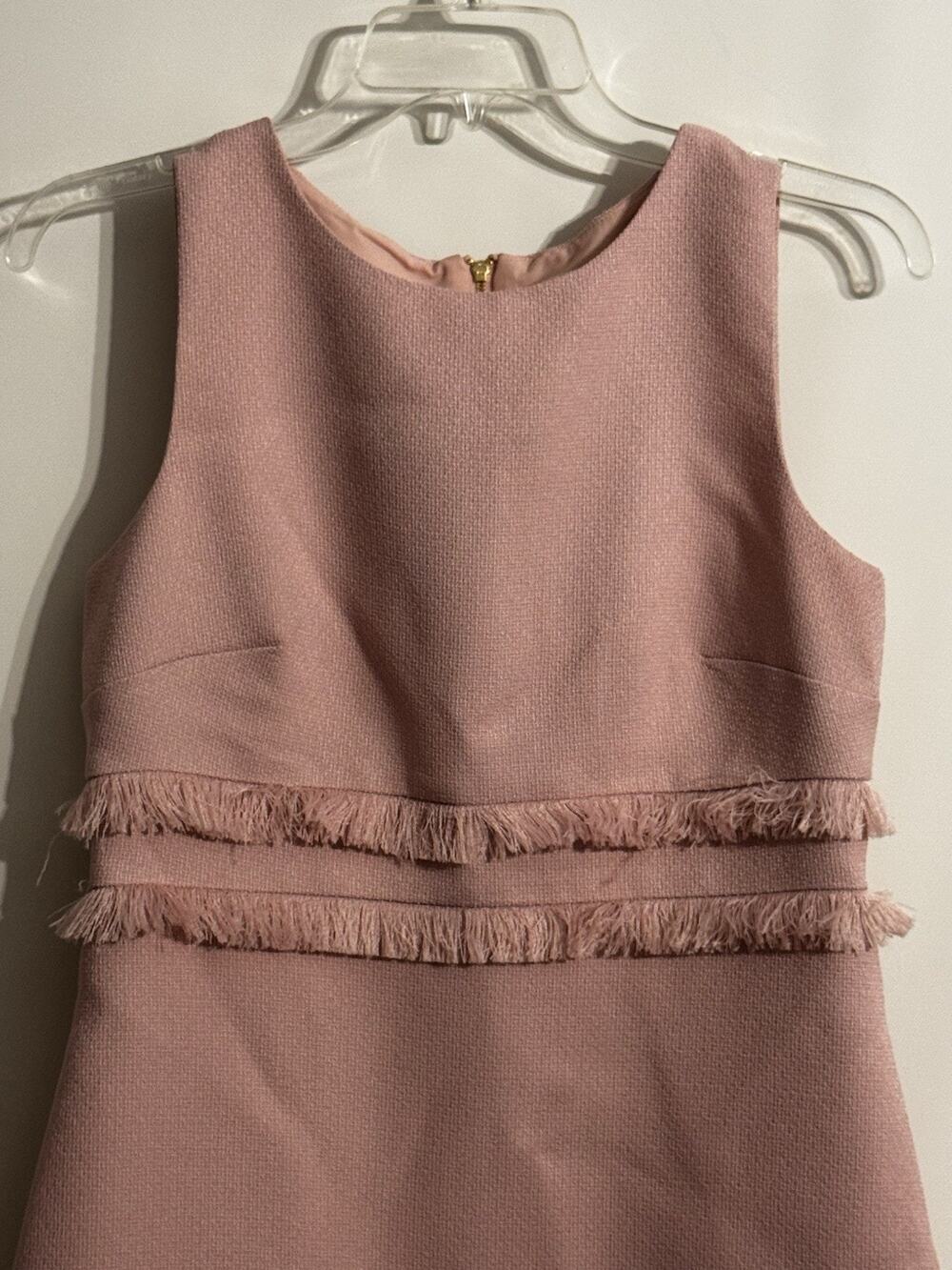 Eliza J Pink Sz 4 Shift Knee Length Sleeveless Dress Tweed Light Academic